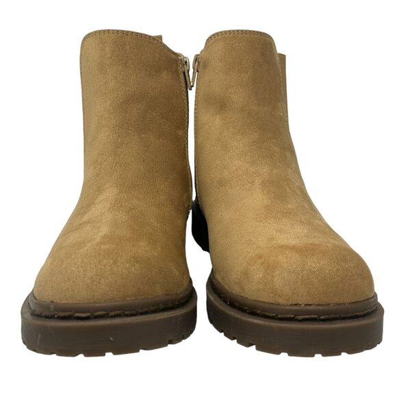 American Eagle Outfitters Womens 9 Tan Faux Suede Chelsea Boot Side Zip Shoes - Picture 3 of 14